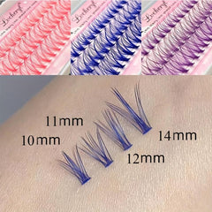 60Pcs 30D D Curling Colored Lash Extension Kit Cluster Lash Extensions
