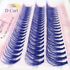 60Pcs 30D D Curling Colored Lash Extension Kit Cluster Lash Extensions