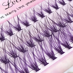 60Pcs 30D D Curling Colored Lash Extension Kit Cluster Lash Extensions
