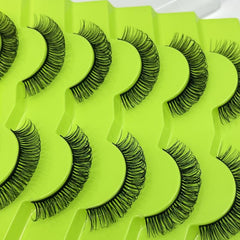 7 Pairs False Eyelashes D Curling 10mm Length Natural Fluffy Big Eye Makeup