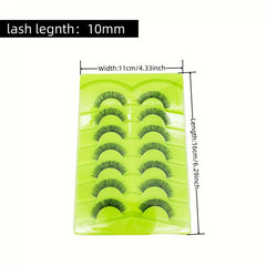7 Pairs False Eyelashes D Curling 10mm Length Natural Fluffy Big Eye Makeup