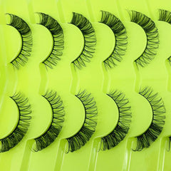 7 Pairs False Eyelashes D Curling 10mm Length Natural Fluffy Big Eye Makeup