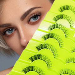 7 Pairs False Eyelashes D Curling 10mm Length Natural Fluffy Big Eye Makeup