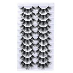 10 Pairs Fluffy 12 18mm False Eyelashes 8D Silk Faux Mink Lashes