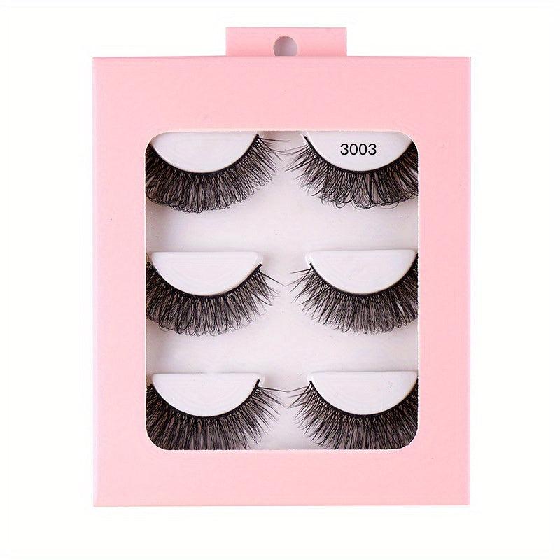 3 Pairs False Eyelashes Simulated Curling Thick Short Eye Lashes