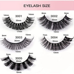 3 Pairs False Eyelashes Simulated Curling Thick Short Eye Lashes