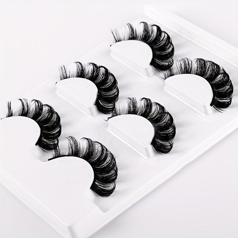 3 Pairs False Eyelashes Simulated Curling Thick Short Eye Lashes