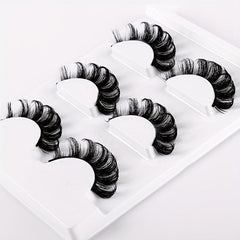 3 Pairs False Eyelashes Simulated Curling Thick Short Eye Lashes