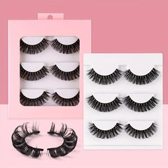 3 Pairs False Eyelashes Simulated Curling Thick Short Eye Lashes