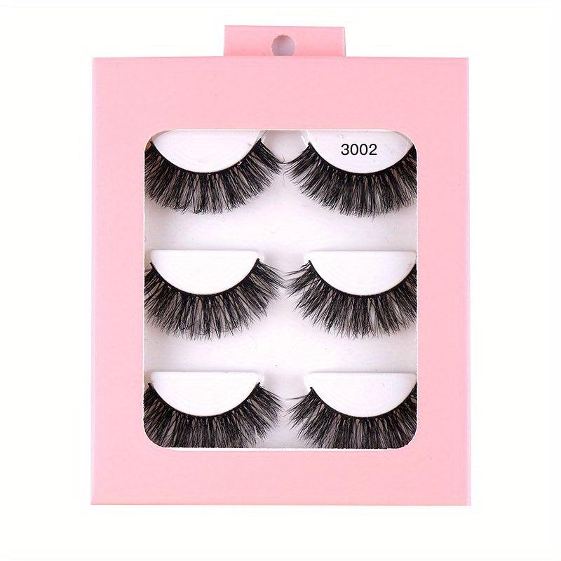 3 Pairs False Eyelashes Simulated Curling Thick Short Eye Lashes