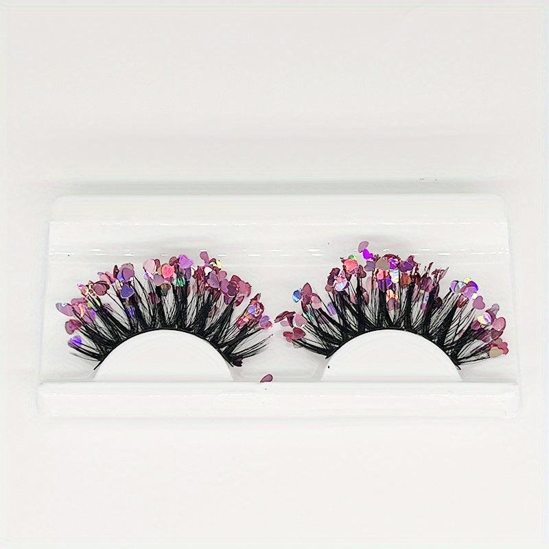 Glitter Sequin False Eyelashes Fluffy Volume Lashes Stage Makeup