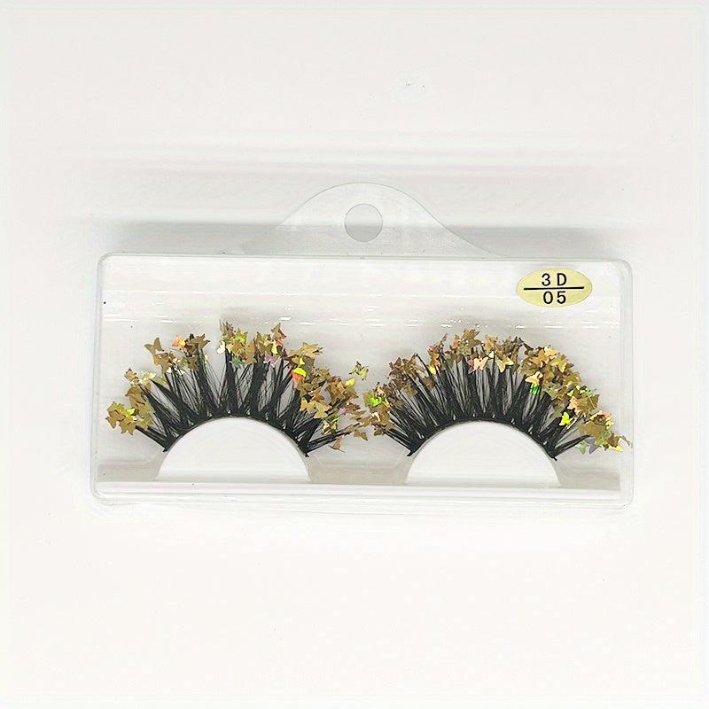 Glitter Sequin False Eyelashes Fluffy Volume Lashes Stage Makeup