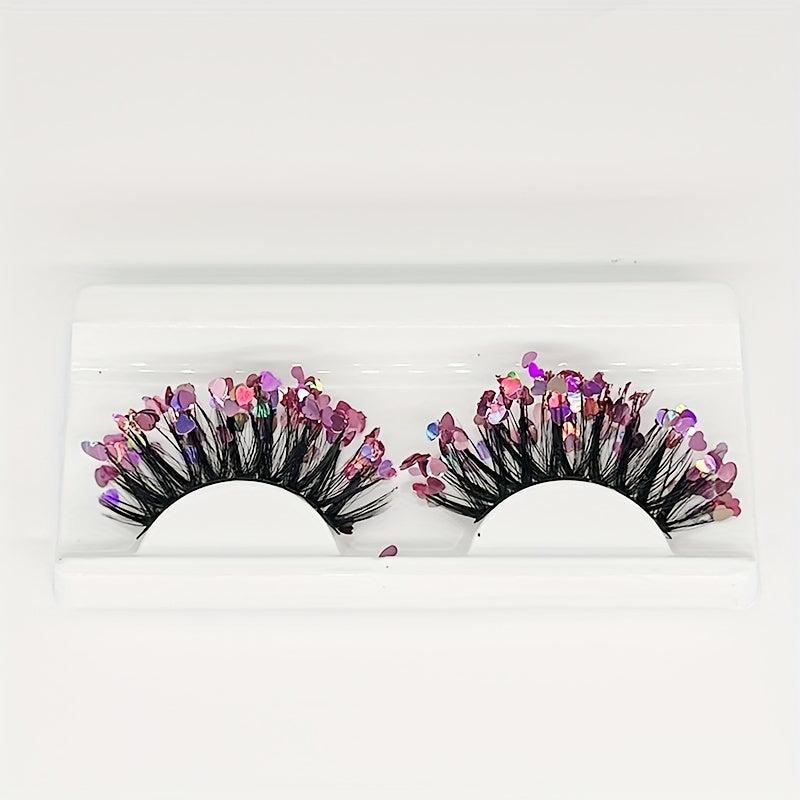 Glitter Sequin False Eyelashes Fluffy Volume Lashes Stage Makeup