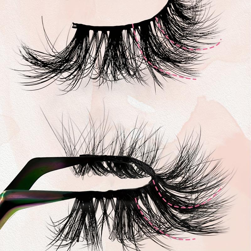 3 Pairs Fluffy Faux Mink Eyelashes for Cat Eye Look