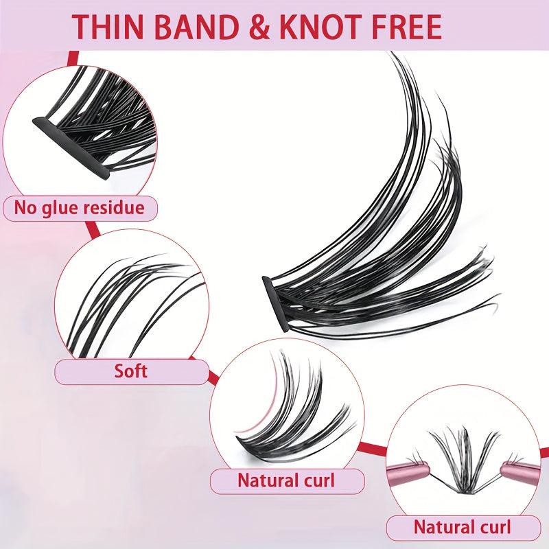 280 Pcs Cluster Lashes DIY Individual Lashes D Curling Fluffy False Eyelashes