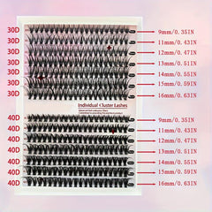280 Pcs Cluster Lashes DIY Individual Lashes D Curling Fluffy False Eyelashes