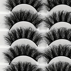 5 Pairs Thick Crisscross Faux Mink Eyelashes Natural Volume Makeup False Lashes