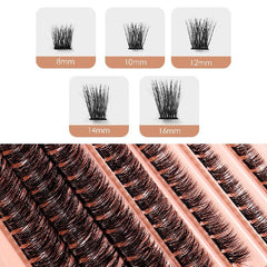 7 Rows Cluster Lashes DIY Segmented False Eyelashes Individual Cluster 8mm 16mm