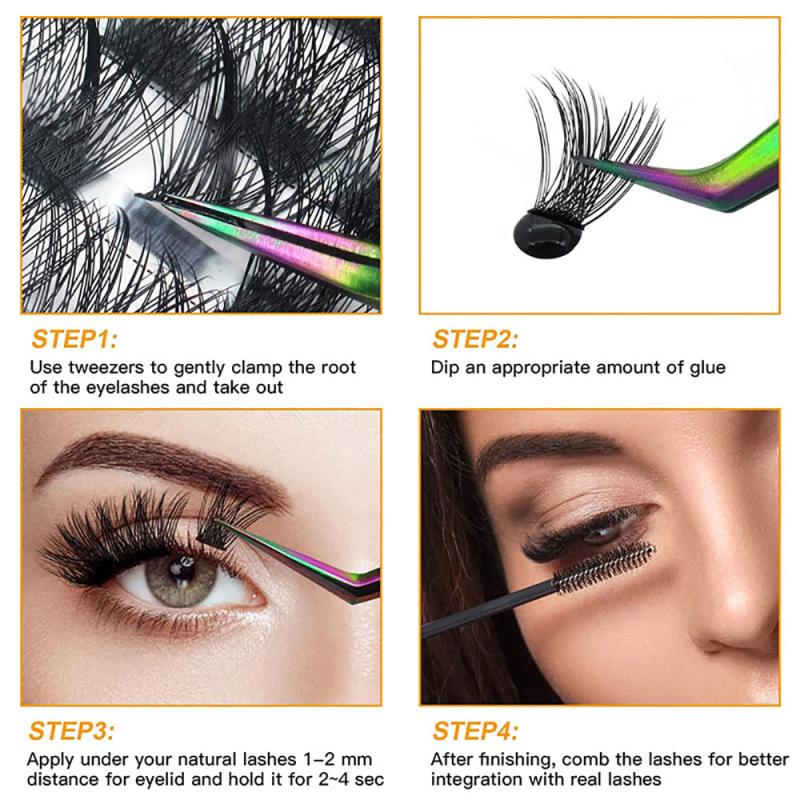 Cluster Lashes 72PCS Individual Lashes Extensions Wispy Fluffy Reusable