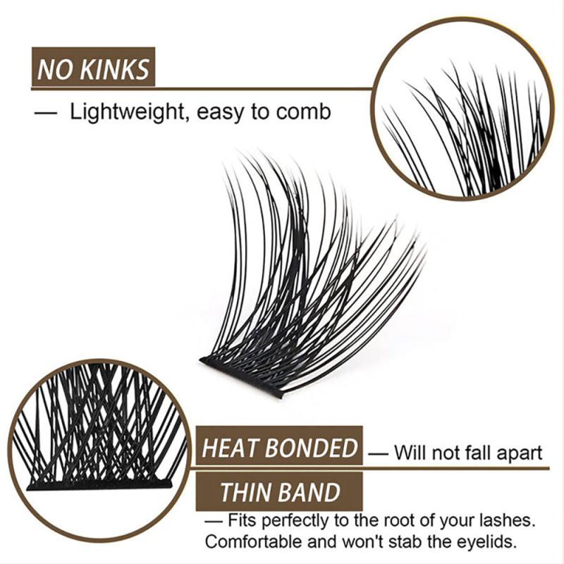 Cluster Lashes 72PCS Individual Lashes Extensions Wispy Fluffy Reusable