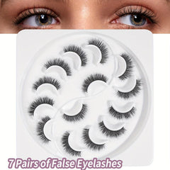 7 Pairs Fluffy Natural Wispy False Eyelashes Curling 3D Extensions