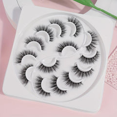 7 Pairs Fluffy Natural Wispy False Eyelashes Curling 3D Extensions
