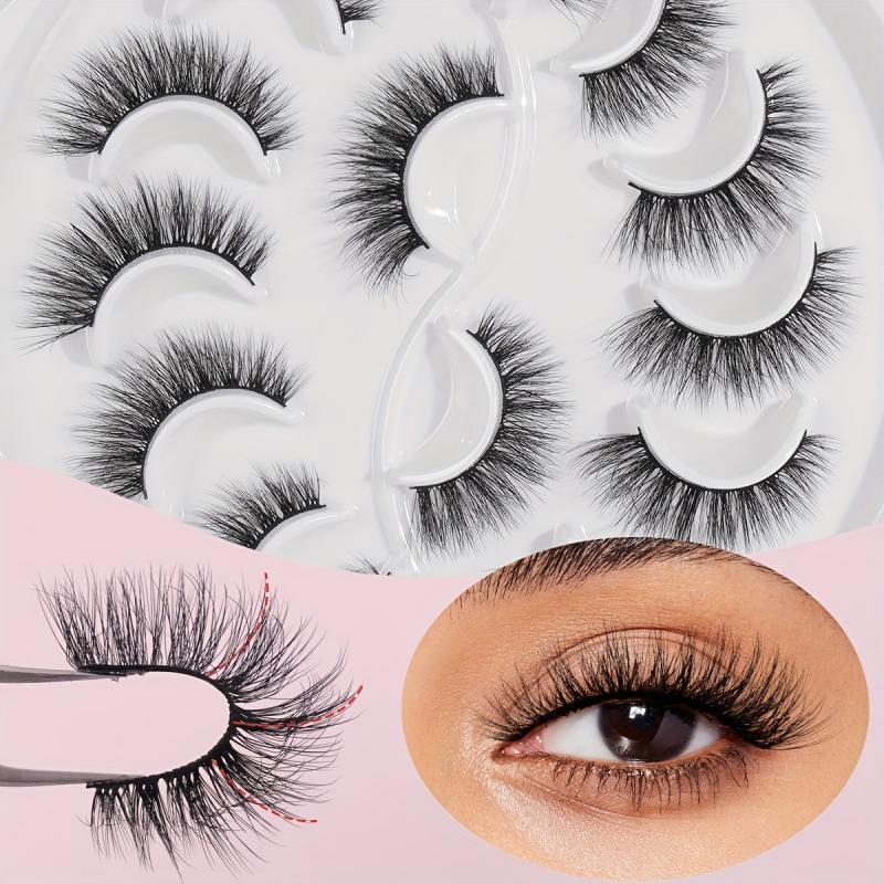 7 Pairs Fluffy Natural Wispy False Eyelashes Curling 3D Extensions