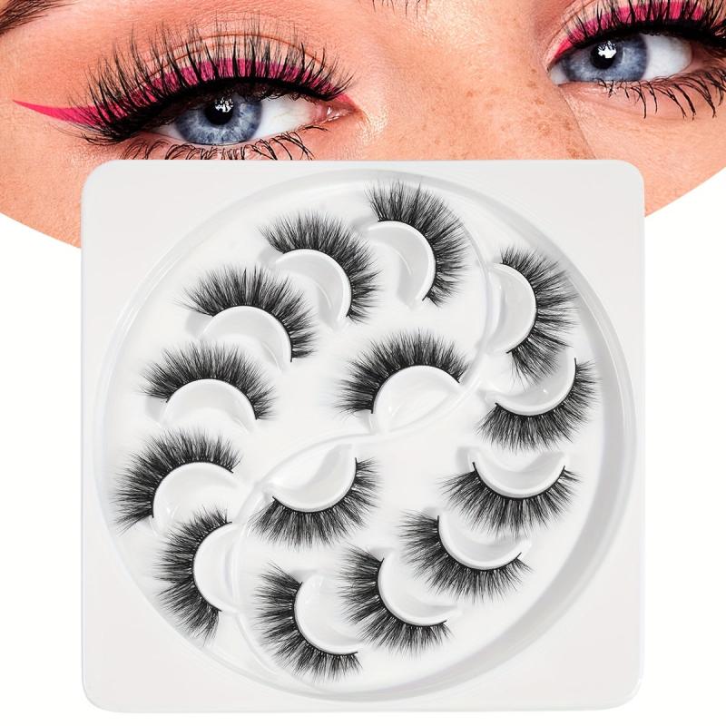7 Pairs Fluffy Natural Wispy False Eyelashes Curling 3D Extensions