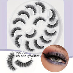 7 Pairs Fluffy Natural Wispy False Eyelashes Curling 3D Extensions