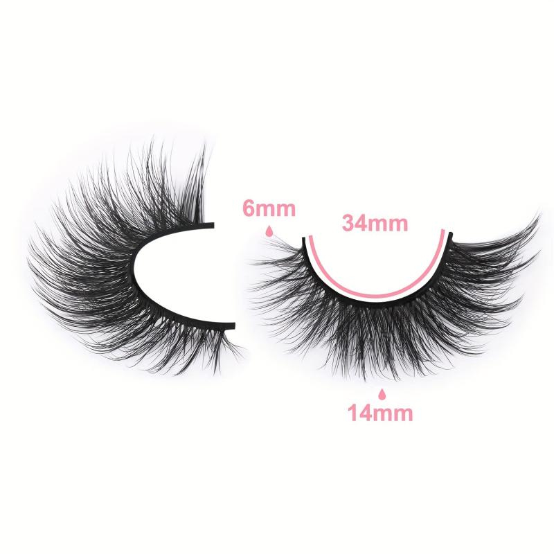 3D Mink Lashes Natural Look Fluffy Cat Eye Wispy False Eyelashes Extension