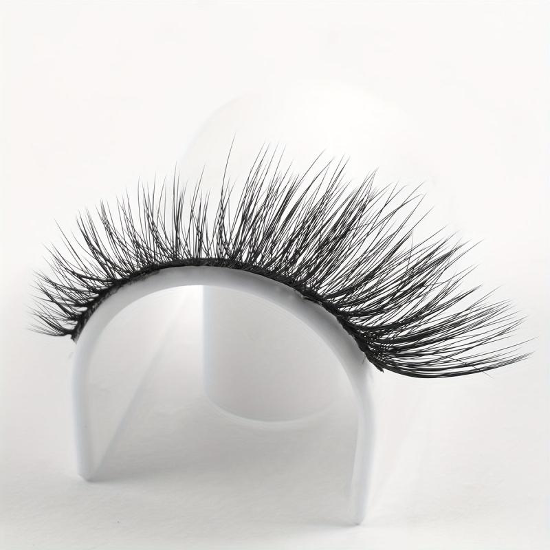 7 Pairs False Eyelashes Lengthening Natural Slender Cross Fluffy Reusable