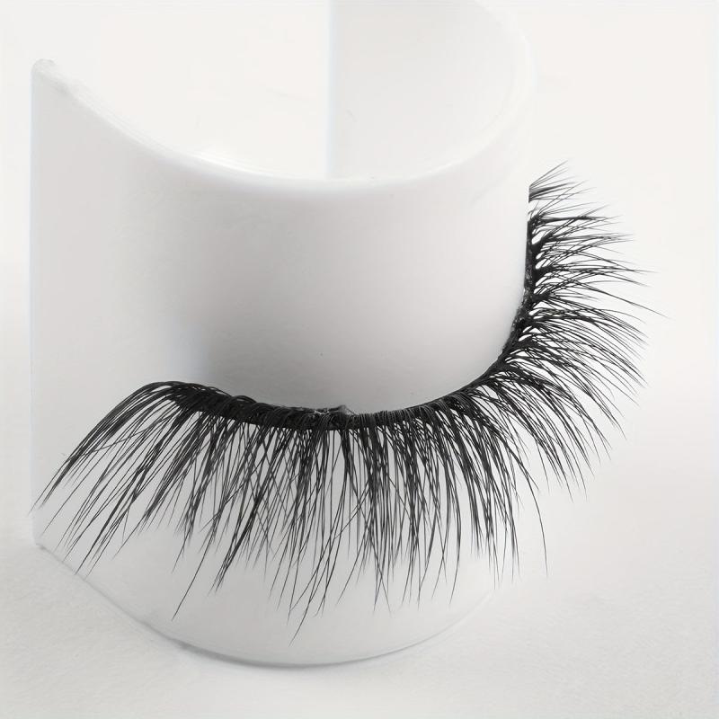 7 Pairs False Eyelashes Lengthening Natural Slender Cross Fluffy Reusable