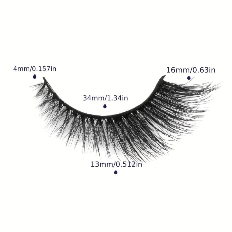 7 Pairs False Eyelashes Lengthening Natural Slender Cross Fluffy Reusable