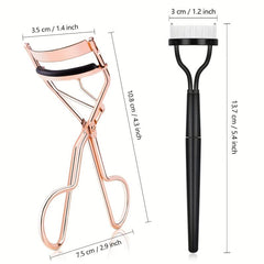 Eyelash Curler Kit With Mascara Applicator & Separator Comb Golden