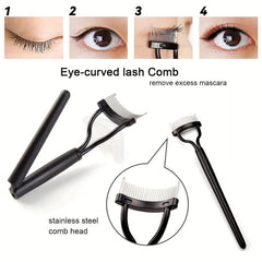 Eyelash Curler Kit With Mascara Applicator & Separator Comb Golden