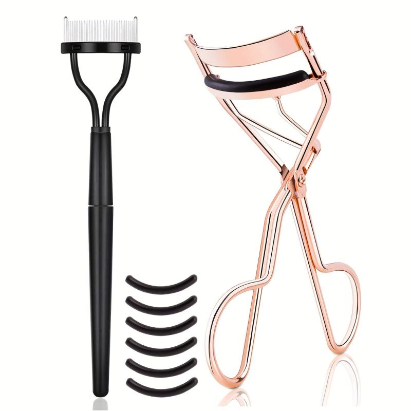 Eyelash Curler Kit With Mascara Applicator & Separator Comb Golden