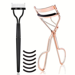 Eyelash Curler Kit With Mascara Applicator & Separator Comb Golden