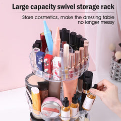 Large Capacity Swivel Storage Rack 360 Rotating Makeup Organizer