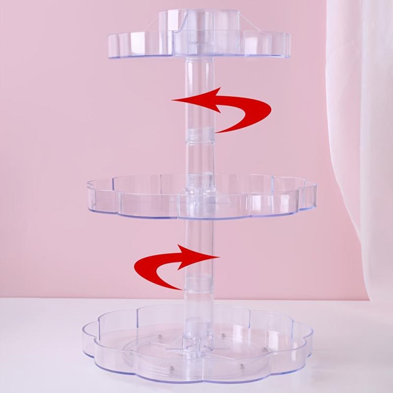 Large Capacity Swivel Storage Rack 360 Rotating Makeup Organizer