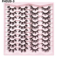 20 Pairs Fluffy Faux Mink Hair Thick Crossed False Eyelashes