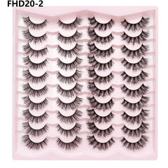20 Pairs Fluffy Faux Mink Hair Thick Crossed False Eyelashes