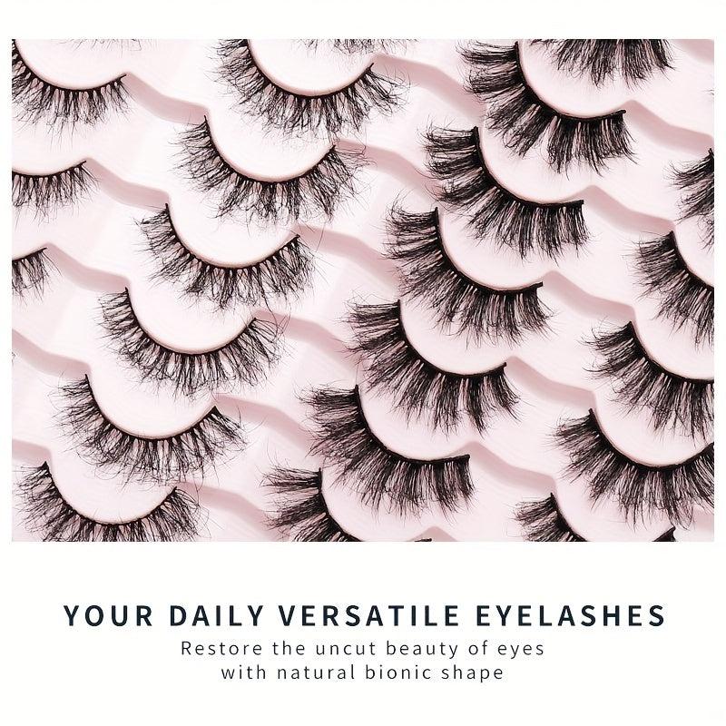 20 Pairs Fluffy Faux Mink Hair Thick Crossed False Eyelashes