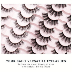 20 Pairs Fluffy Faux Mink Hair Thick Crossed False Eyelashes
