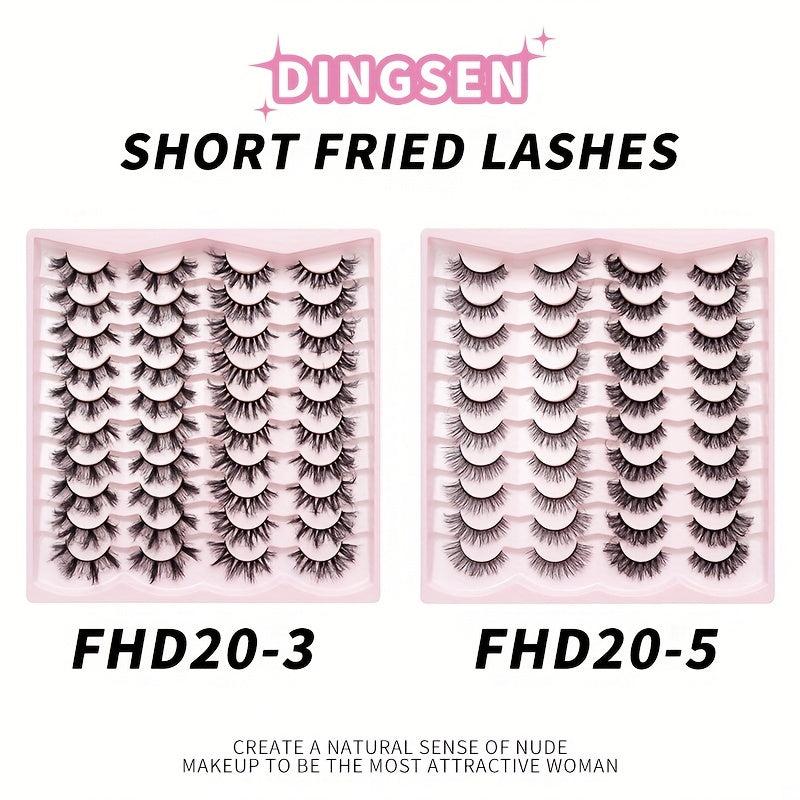 20 Pairs Fluffy Faux Mink Hair Thick Crossed False Eyelashes