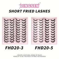 20 Pairs Fluffy Faux Mink Hair Thick Crossed False Eyelashes