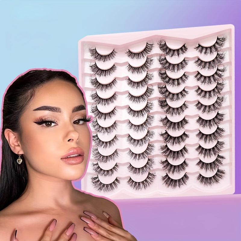 20 Pairs Fluffy Faux Mink Hair Thick Crossed False Eyelashes