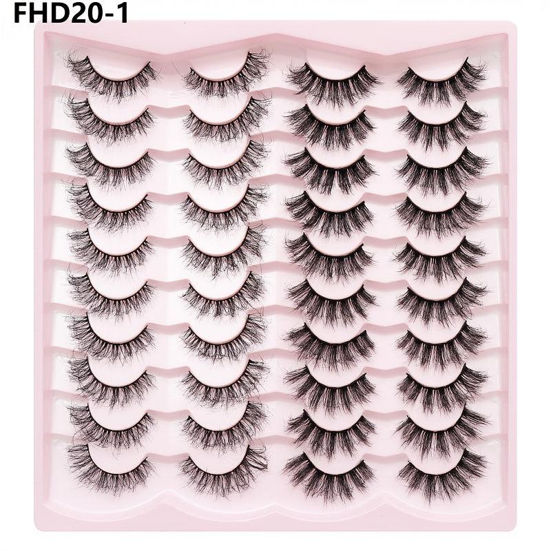 20 Pairs Fluffy Faux Mink Hair Thick Crossed False Eyelashes