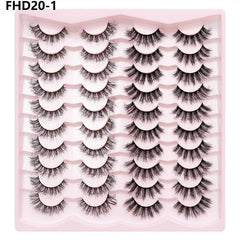 20 Pairs Fluffy Faux Mink Hair Thick Crossed False Eyelashes