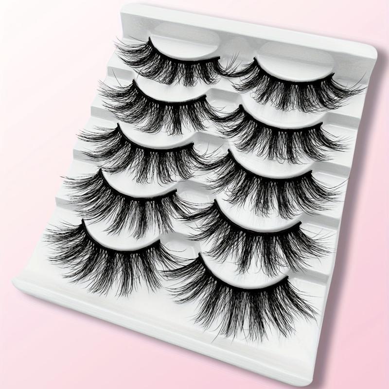 5 Pairs 3D Dramatic Volume Faux Mink False Eyelashes 19 21mm