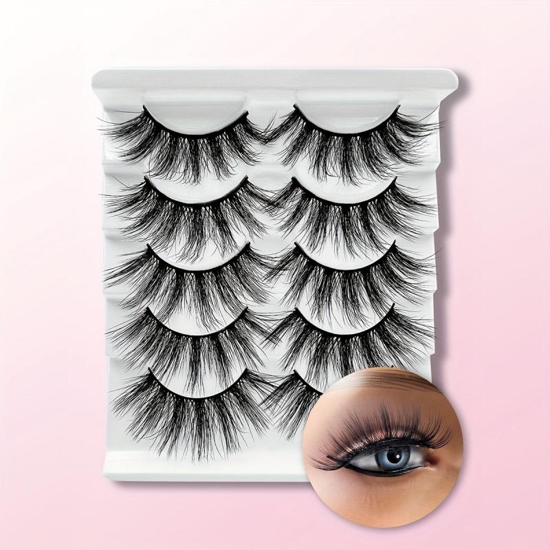 5 Pairs 3D Dramatic Volume Faux Mink False Eyelashes 19 21mm